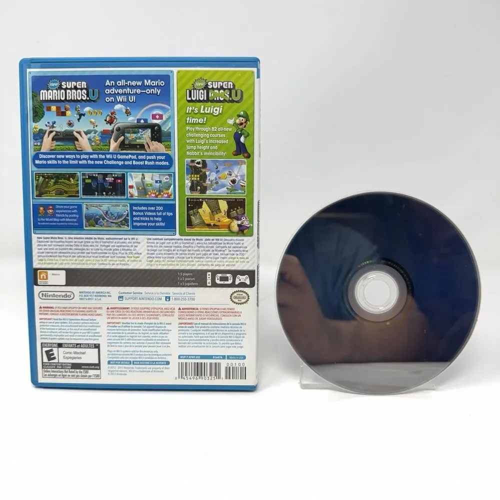 New Super Mario Bros U Super Luigi U Nintendo Wii U CIB Refurbished Tested